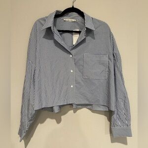 Abercrombie Blue and White Striped Shirt